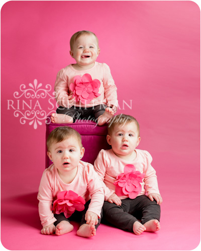 triplet baby girl portrait