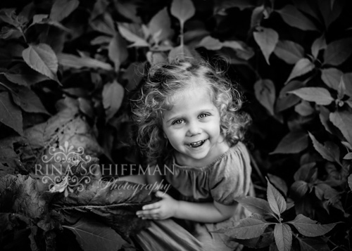 little girl portrait black and white 